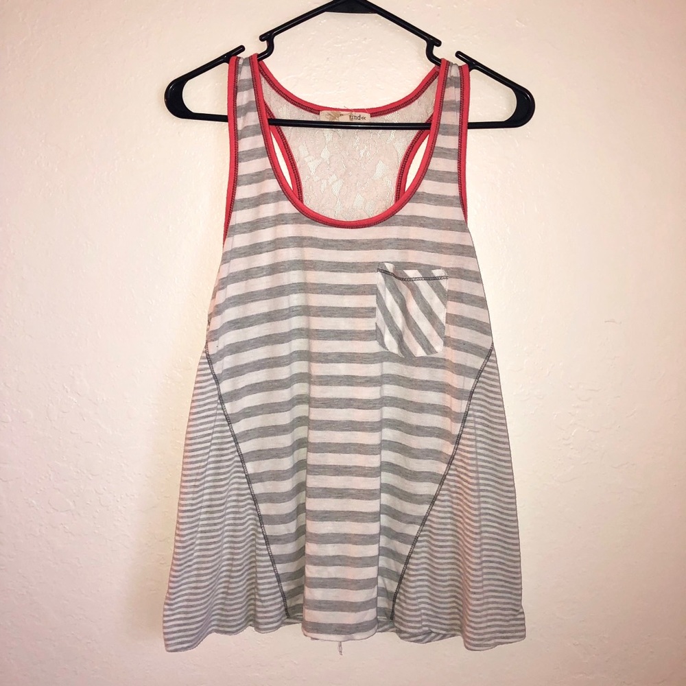 Striped Tank Top With Lace